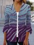 Damen Frühling/Herbst Oberbekleidung Lässig Geometrisch Jersey Schal Jacke