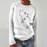 Damen Frühling/Herbst Tier Lässig Langarm Rundhals Wolle/Stricken Pullover