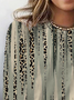 Damen Langarm T-Shirts T-Shirt Frühling/Herbst Leopard Jersey Rundhals Täglich Ausgehen Lässig Oberteile