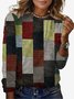 Damen Langarm T-Shirts T-Shirt Frühling/Herbst Kariert Jersey Rundhals Täglich Ausgehen Lässig Oberteile