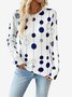Damen Langarm T-Shirts T-Shirt Frühling/Herbst Polka Dots Jersey Rundhals Täglich Ausgehen Lässig Oberteile