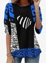 Damen Langarm T-Shirts T-Shirt Frühling/Herbst Leopard Jersey Rundhals Täglich Ausgehen Lässig Oberteile