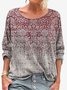 Damen Langarm T-Shirts T-Shirt Frühling/Herbst Pflanzen Jersey Rundhals Täglich Ausgehen Lässig Oberteile