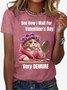 Damen Kurzarm T-Shirts T-Shirt Sommer Katze Jersey Rundhals Urlaub Ausgehen Lässig Oberteile
