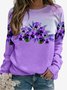 Damen Rundhals Geblümt Lässig Frühling/Herbst Langarm Sweatshirt