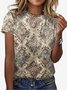 Damen Kurzarm T-Shirts T-Shirt Sommer Ethnisch Jersey Rundhals Urlaub Ausgehen Lässig Oberteile