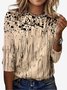 Damen Langarm T-Shirts T-Shirt Frühling/Herbst Abstrakt Jersey Rundhals Täglich Ausgehen Lässig Oberteile