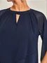 Zweiteiler Damen Elegant Unifarben Rundhals Weit Urban Party