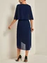 Damen Abendkleid Chiffon Elegant Stickerei Sommerkleid Festliche Midikleid