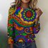 Damen Langarm T-Shirts T-Shirt Frühling/Herbst Kariert Baumwolle Rundhals Täglich Ausgehen Retro Oberteile