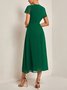 V-Ausschnitt Elegant Chiffon Unifarben Kleid