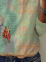 Damen Langarm T-Shirts T-Shirt Frühling/Herbst Geblümt Baumwolle Rundhals Täglich Ausgehen Lässig Oberteile