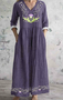 Damen Langarm Frühling/Herbst Geblümt Kleid V-Ausschnitt Täglich Ausgehen Retro Maxikleid Passen & Flare Kleid A-Linien-Kleid