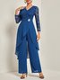 Weit Elegant Rundhals Unifarben Zweiteiliges Set