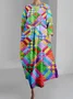 Damen Kariert Langarm Frühling/Herbst Kleid Rundhals Täglich Retro Maxikleid H-Linie Kleid