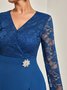 Weit Elegant Rundhals Unifarben Zweiteiliges Set