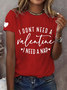 Damen Kurzarm T-Shirts T-Shirt Sommer Textbriefe Jersey Rundhals Täglich Ausgehen Lässig Oberteile