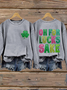 Damen 3d Drucken Rundhals Lässig Frühling/Herbst Langarm Sweatshirt