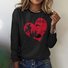 Damen Langarm T-Shirts T-Shirt Frühling/Herbst Kariert Rundhals Retro Oberteile