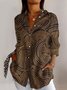 Damen Langarm Bluse Frühling/Herbst Gestreift Hemdkragen Täglich Ausgehen Retro Oberteile