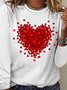 Damen Langarm T-Shirts T-Shirt Frühling/Herbst Valentinstag Rundhals Retro Oberteile