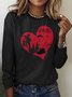 Damen Langarm T-Shirts T-Shirt Frühling/Herbst Kariert Rundhals Retro Oberteile
