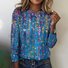 Damen Langarm T-Shirts T-Shirt Frühling/Herbst Geblümt Rundhals Lässig Oberteile