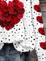 Damen Rundhals Polka Dots Print Lässig Frühling/Herbst Langarm Sweatshirt