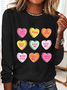 Damen Langarm T-Shirts T-Shirt Frühling/Herbst Textbriefe Print Rundhals Lässig T-Shirt mit Grafik Oberteile