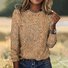 Damen Kariert Langarm T-Shirts T-Shirt Rundhals Retro Frühling/Herbst Oberteile