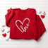 Damen Rundhals Herz/Herz Lässig Frühling/Herbst Langarm Sweatshirt