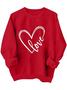 Damen Rundhals Herz/Herz Lässig Frühling/Herbst Langarm Sweatshirt