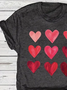 Damen Kurzarm T-Shirts T-Shirt Sommer Herz/Herz Print Rundhals Lässig T-Shirt mit Grafik Oberteile