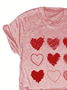 Damen Kurzarm T-Shirts T-Shirt Sommer Herz/Herz Print Rundhals Lässig T-Shirt mit Grafik Oberteile