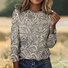 Damen Kariert Langarm T-Shirts T-Shirt Rundhals Retro Frühling/Herbst Oberteile