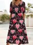 Damen Kurzarm Sommer Herz/Herz Kleid V-Ausschnitt Täglich Ausgehen Lässig Maxikleid A-Linien