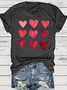 Damen Kurzarm T-Shirts T-Shirt Sommer Herz/Herz Print Rundhals Lässig T-Shirt mit Grafik Oberteile