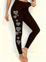 Damen Lässig Herz/Herz Jersey Alle Jahreszeiten Print Lang Leggings