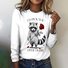 Damen Langarm T-Shirts T-Shirt Frühling/Herbst Kariert Rundhals Retro Oberteile