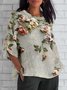 Damen Halbarm T-Shirts T-Shirt Sommer 3d Drucken Rundhals Retro Oberteile