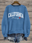 Damen Rundhals Textbriefe Print Lässig Frühling/Herbst Langarm Sweatshirt