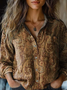 Damen Langarm Bluse Frühling/Herbst Paisley Schalkragen Täglich Ausgehen Retro Oberteile