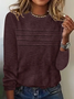 Damen Langarm T-Shirts T-Shirt Frühling/Herbst Gestreift Print Rundhals Lässig T-Shirt mit Grafik Oberteile