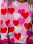 Damen Langarm T-Shirts T-Shirt Frühling/Herbst Valentinstag Rundhals Retro Oberteile