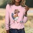 Damen Kariert Langarm T-Shirts T-Shirt Rundhals Retro Frühling/Herbst Oberteile
