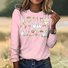 Damen Kariert Langarm T-Shirts T-Shirt Rundhals Retro Frühling/Herbst Oberteile