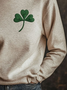 Damen Rundhals Kleeblatt Lässig Frühling/Herbst Langarm Sweatshirt