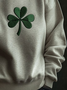Damen Rundhals Kleeblatt Print Lässig Frühling/Herbst Langarm Sweatshirt