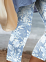 Damen Hose Elastische Taille Legging Täglich Ausgehen Lässig Print Geblümt Sommer Hose