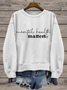 Damen Rundhals Textbriefe Print Lässig Frühling/Herbst Langarm Sweatshirt